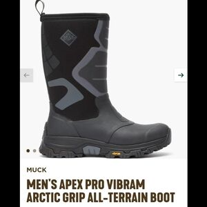 Muck Men's Artic Grip Traction BLACK Rain & Snow Boots Size 12 NEW IN THE BOX